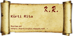 Kürti Rita névjegykártya