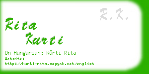 rita kurti business card